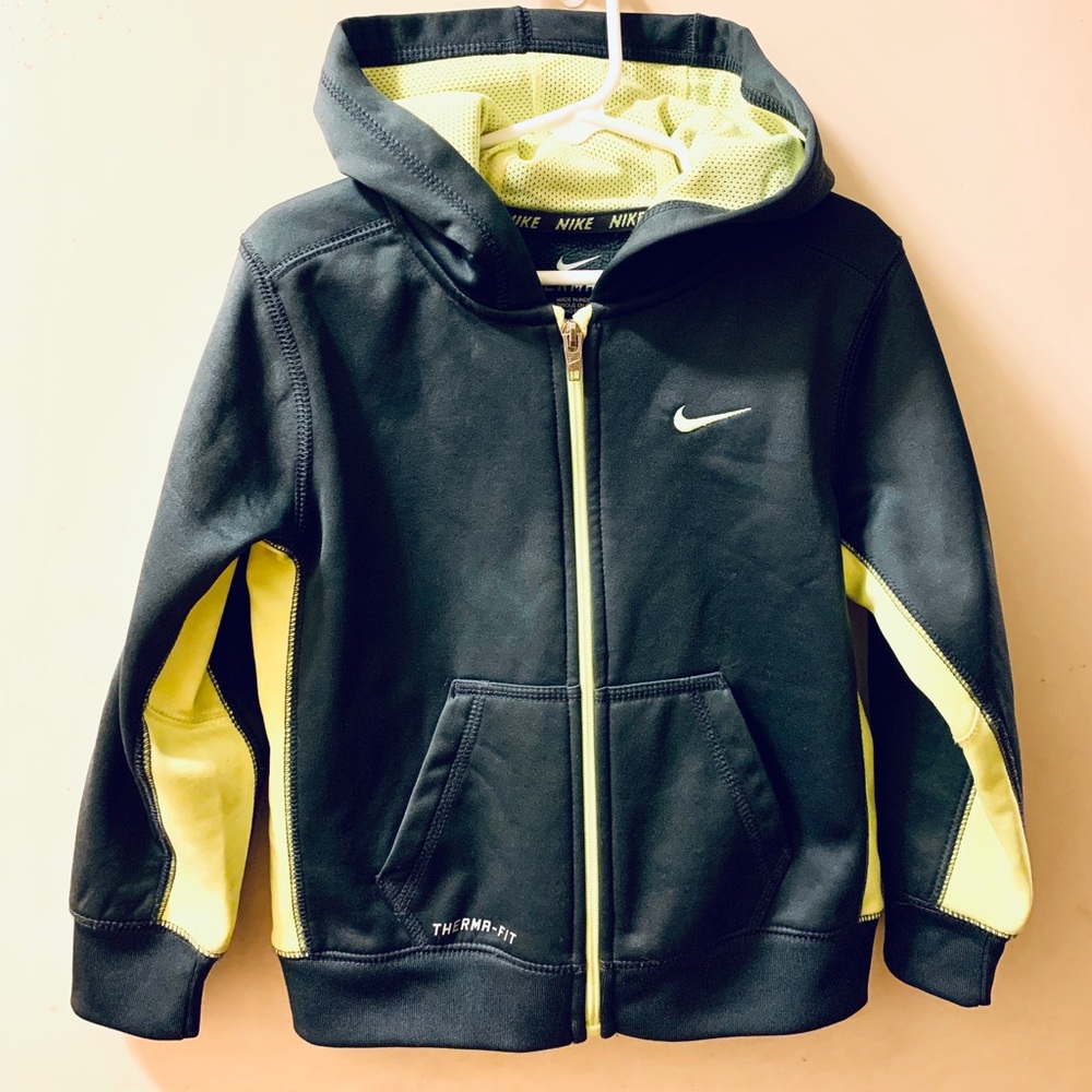 Nike Therma-Fit Zip Hoodie Gray and Neon Boys 4